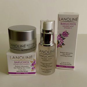 [ LANOLINE ] Bakuchiol Infused with Vitamin C. Retinol Firming Serum & Eye Cream